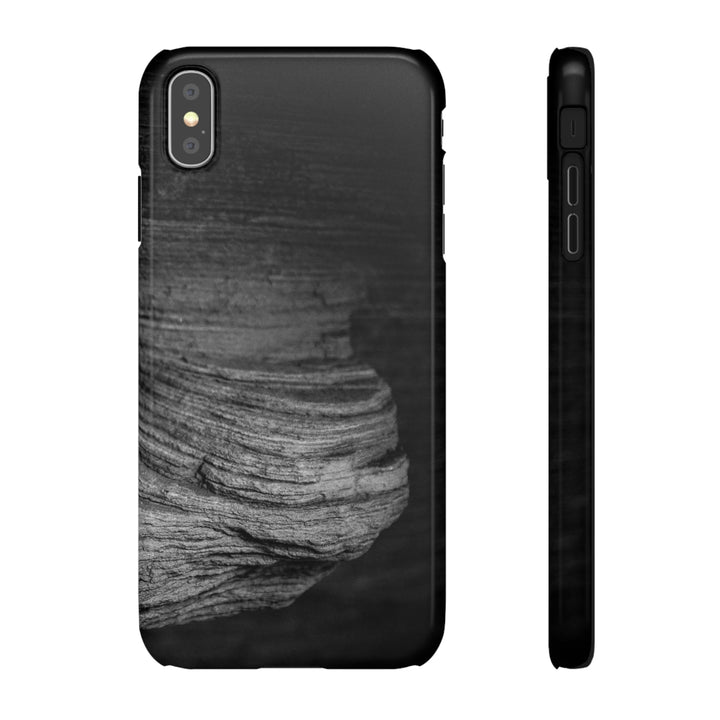 Sedimentary Rock Curves in Black and White - Phone Case