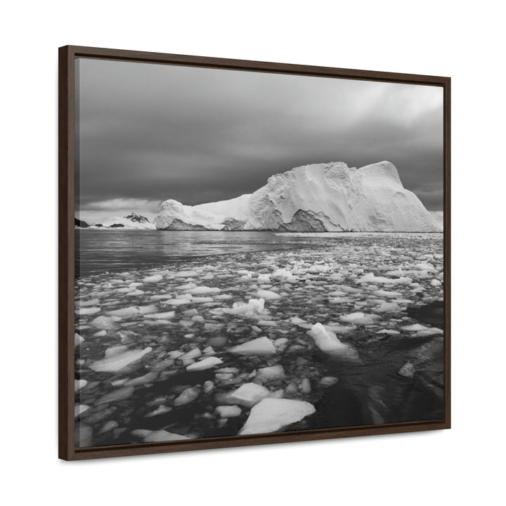 Lane of Ice In Black and White - Canvas with Frame