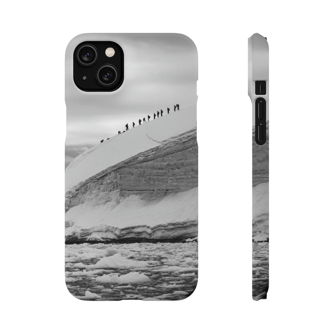 Preparing for the Climb in Black and White - Phone Case