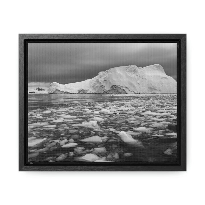 Lane of Ice In Black and White - Canvas with Frame