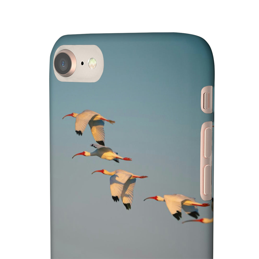 White Ibis in Flight - Phone Case