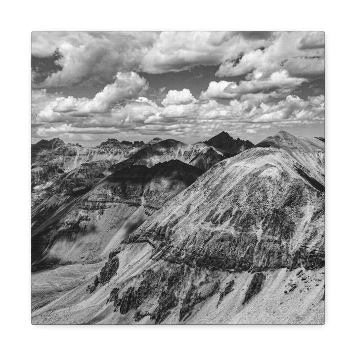 Imogene Pass From the Air in Black and White - Canvas