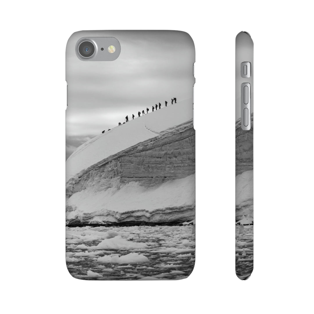 Preparing for the Climb in Black and White - Phone Case