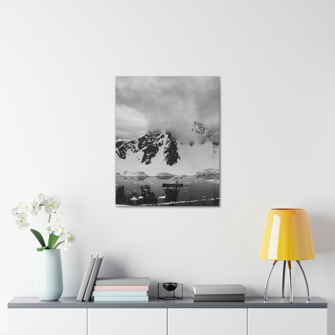 Peaceful Anchoring in Black and White - Canvas