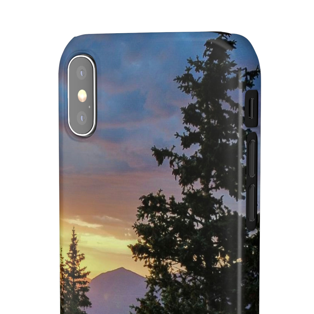 Rainy Sunset Through the Trees - Phone Case