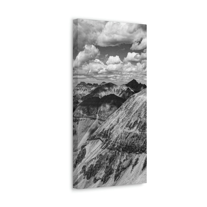 Imogene Pass From the Air in Black and White - Canvas