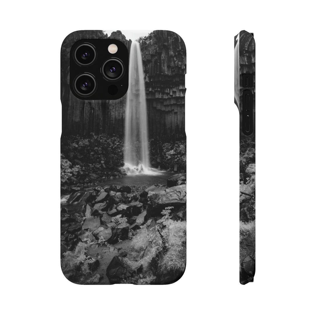 Svartifoss in Black and White - Phone Case