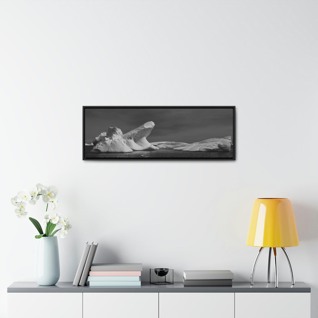 The Angles of an Iceberg in Black and White - Canvas with Frame