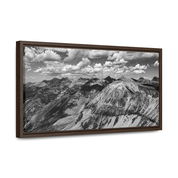 Imogene Pass From the Air in Black and White - Canvas with Frame