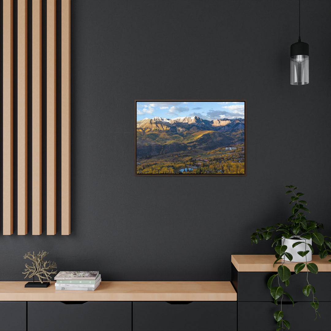 Glowing Mountainside - Canvas with Frame