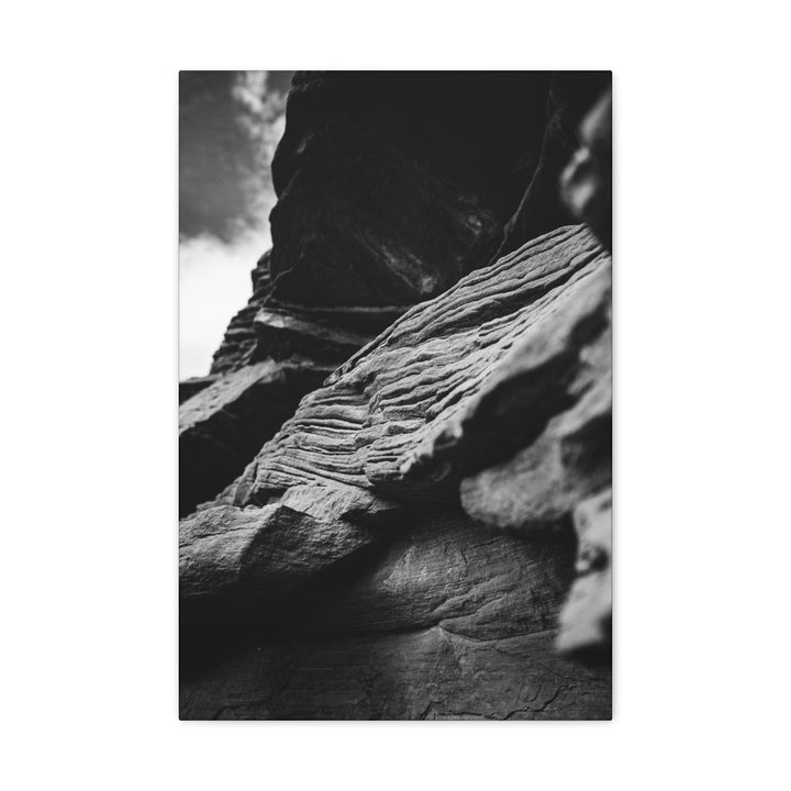 Layers of Rock in Black and White - Canvas