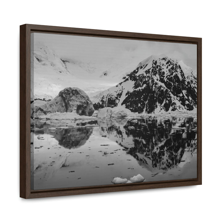 Reflected Calm in Black and White - Canvas with Frame