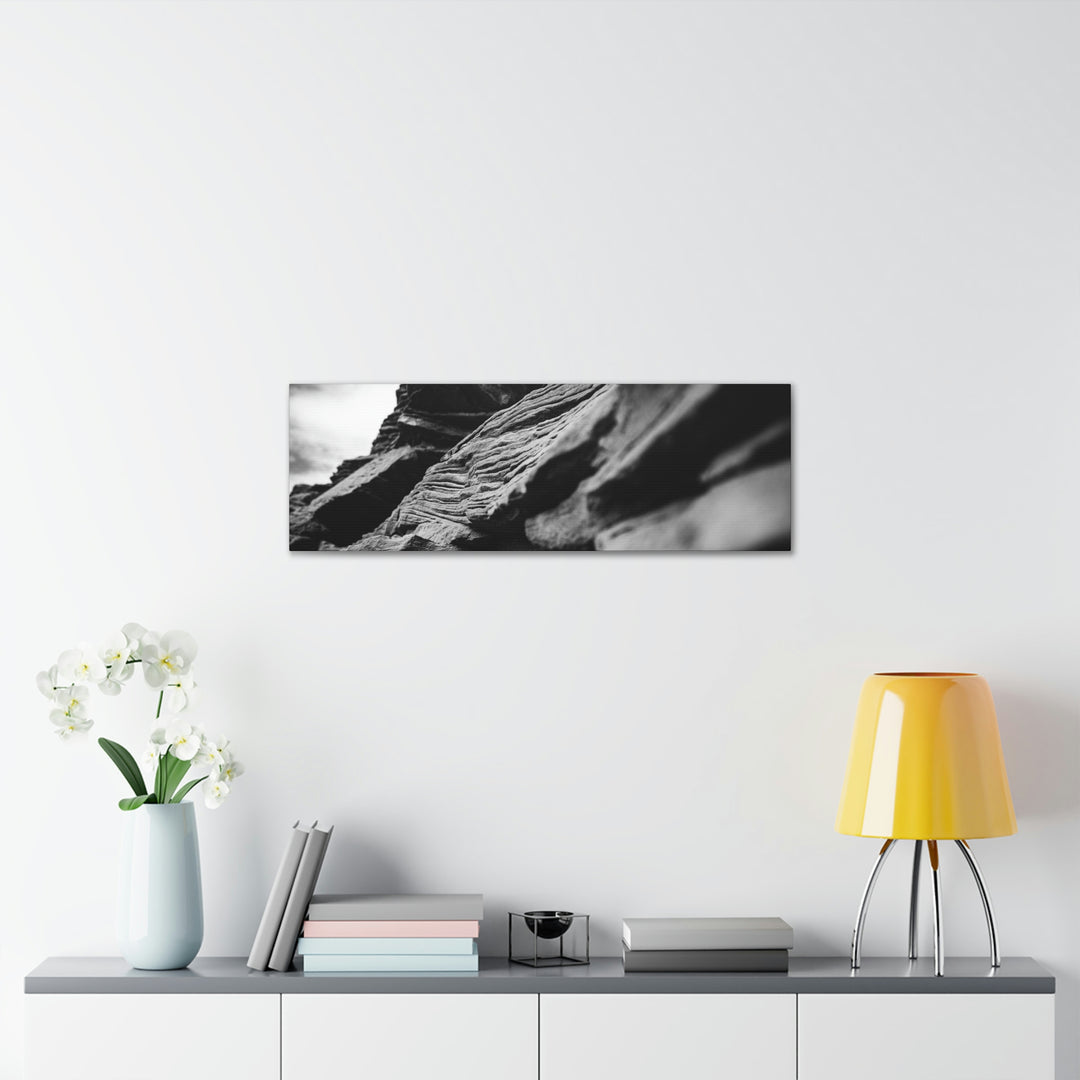 Layers of Rock in Black and White - Canvas