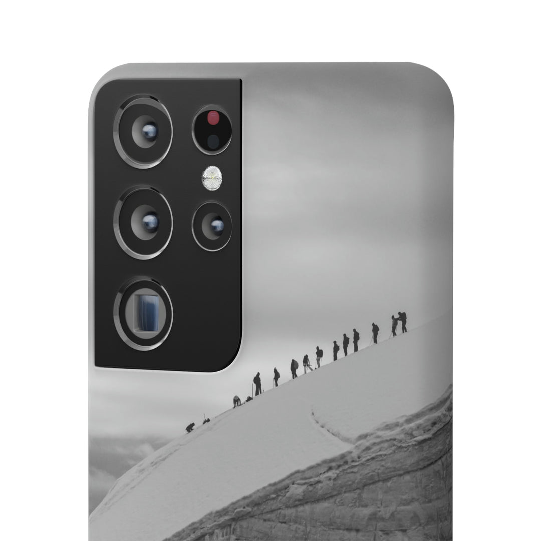 Preparing for the Climb in Black and White - Phone Case