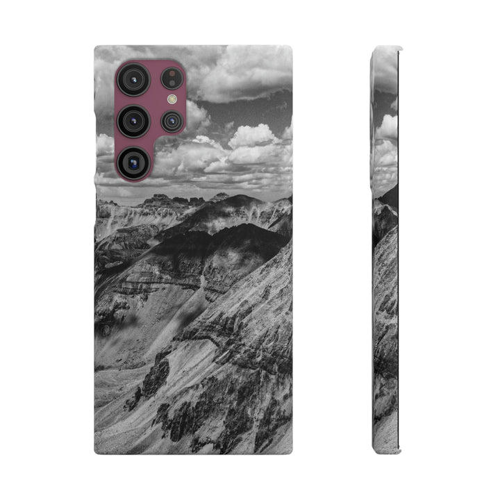 Imogene Pass From the Air in Black and White - Phone Case