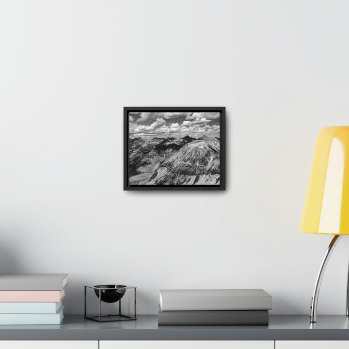 Imogene Pass From the Air in Black and White - Canvas with Frame