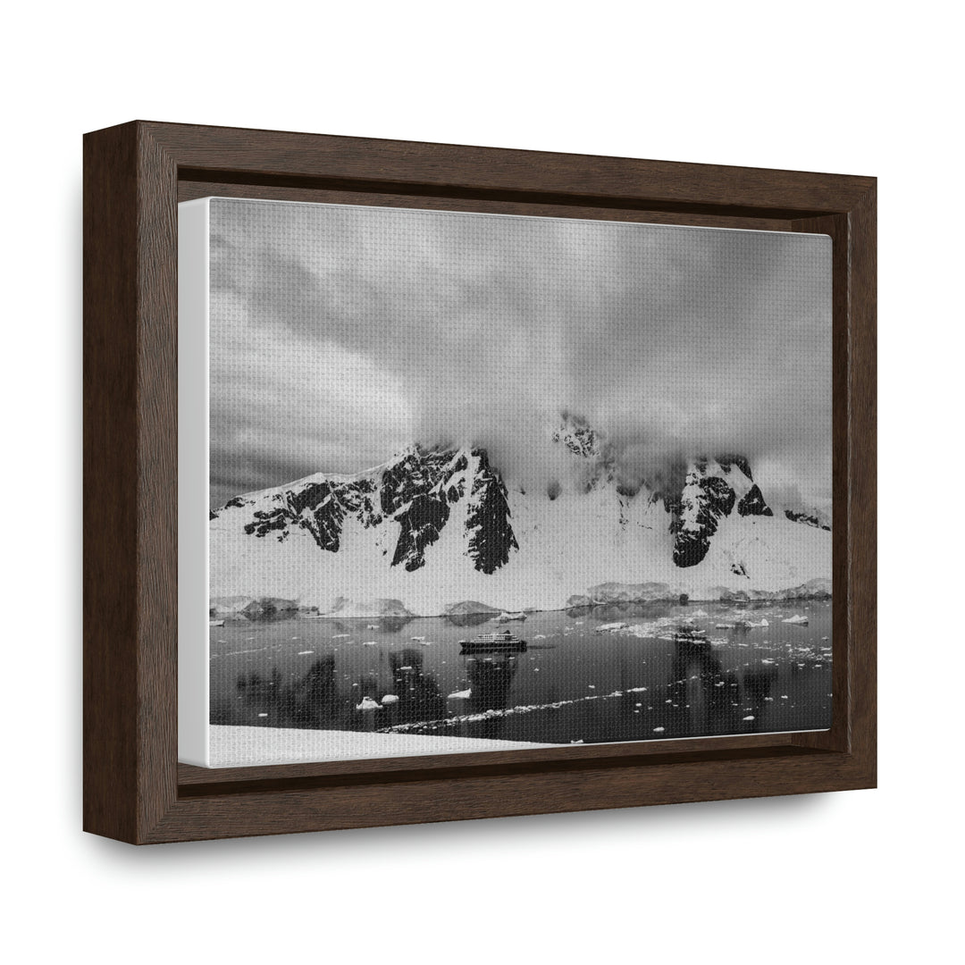 Peaceful Anchoring in Black and White - Canvas with Frame