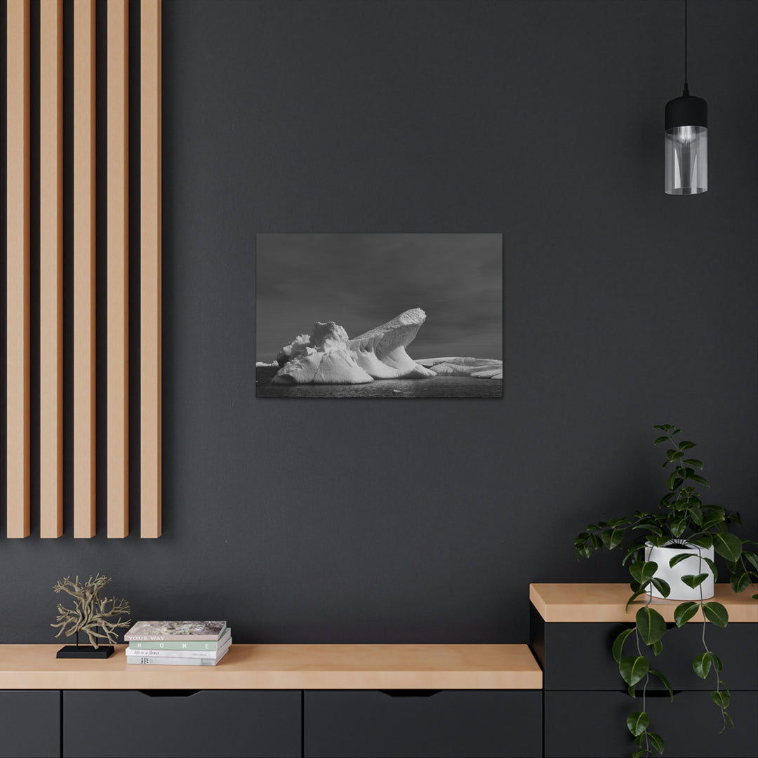 The Angles of an Iceberg in Black and White - Canvas