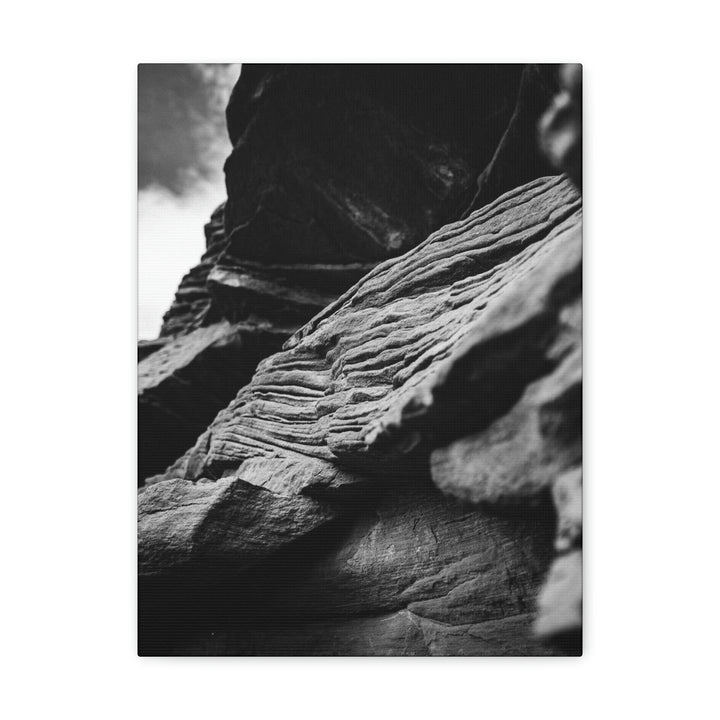 Layers of Rock in Black and White - Canvas