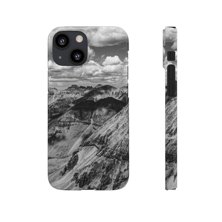 Imogene Pass From the Air in Black and White - Phone Case