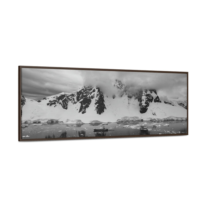 Peaceful Anchoring in Black and White - Canvas with Frame