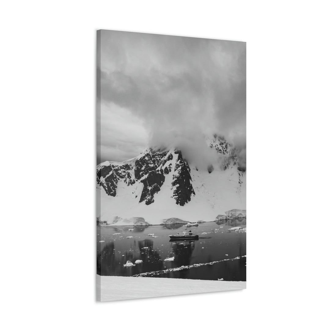 Peaceful Anchoring in Black and White - Canvas