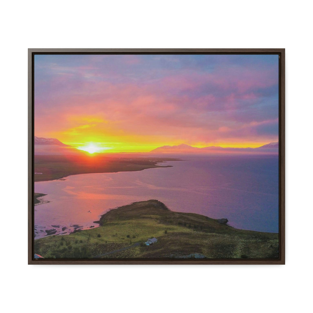 Sunset Over the Fjord Part 1 - Canvas with Frame