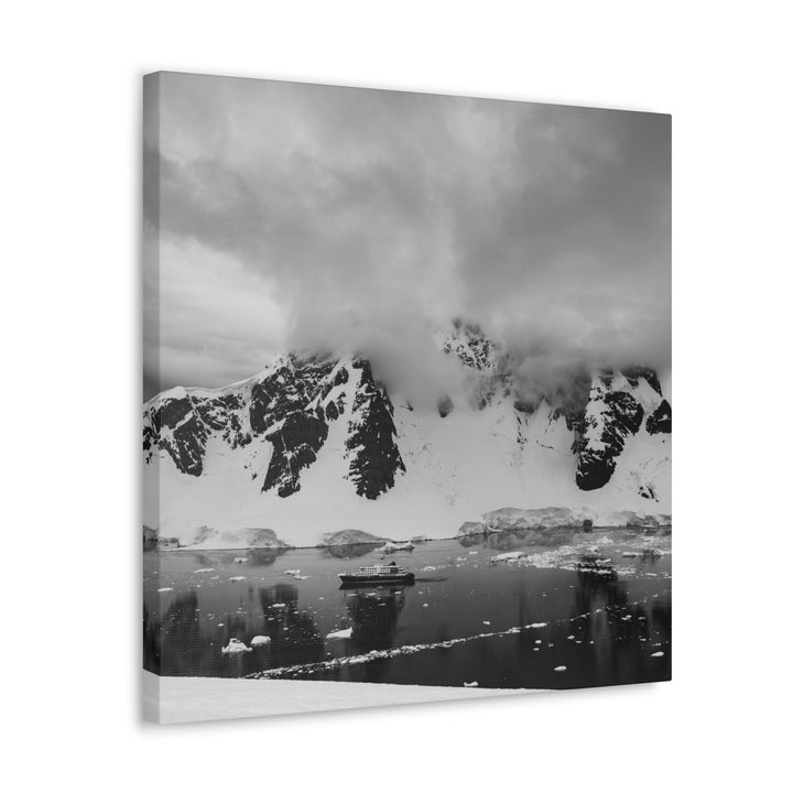 Peaceful Anchoring in Black and White - Canvas