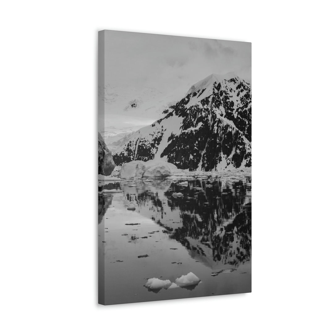 Reflected Calm in Black and White - Canvas