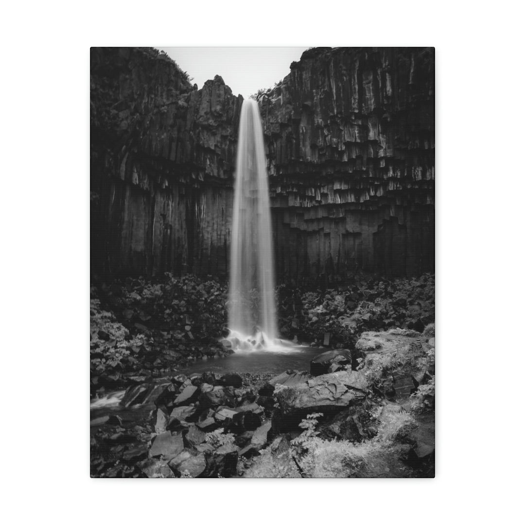 Svartifoss in Black and White - Canvas