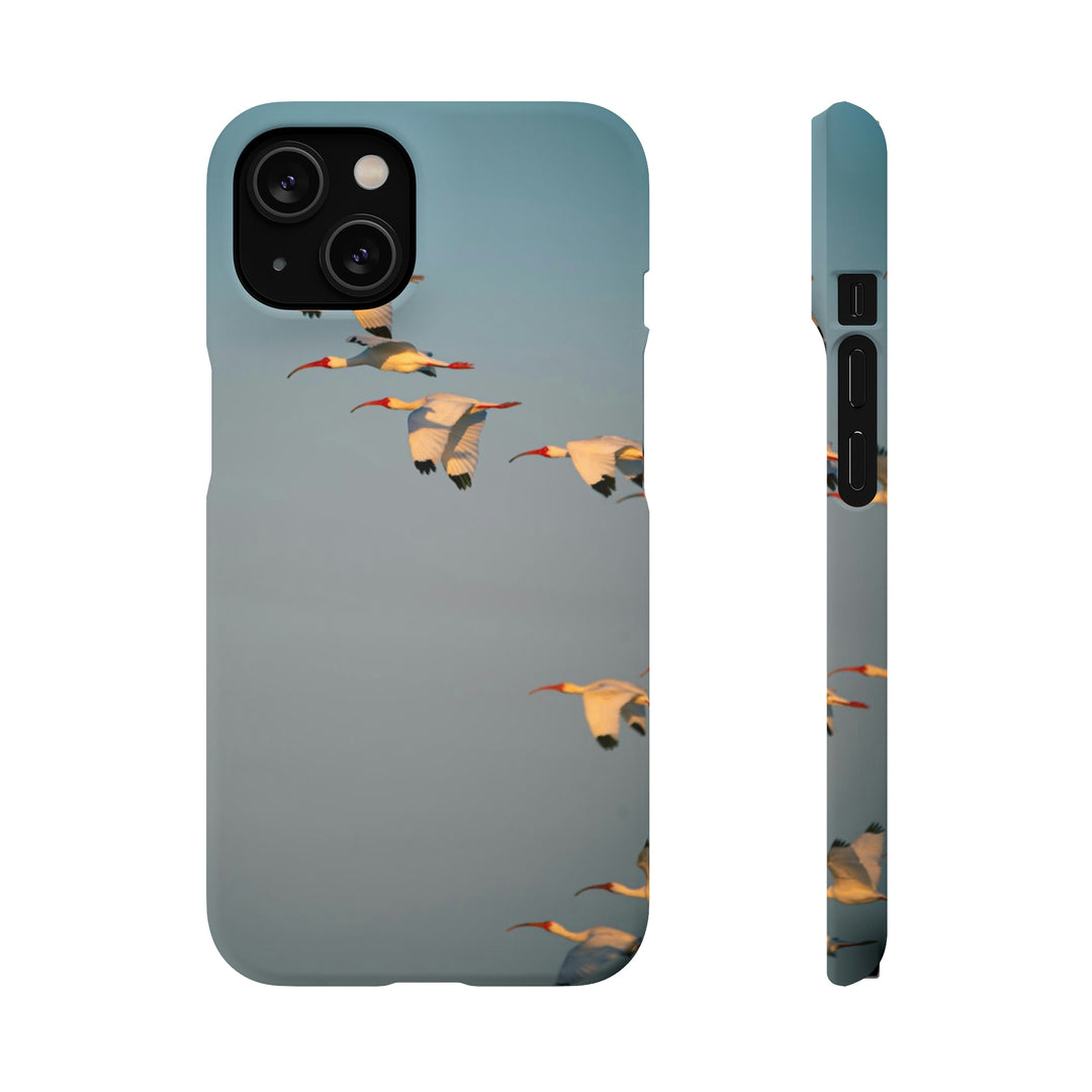 White Ibis in Flight - Phone Case