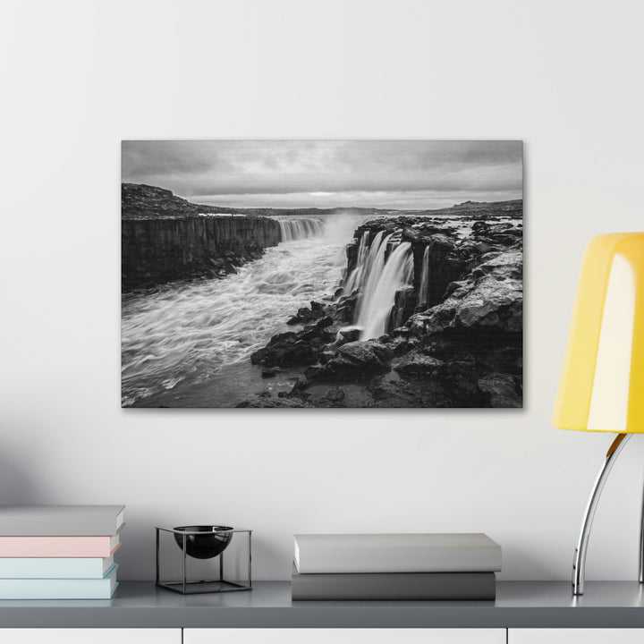 Selfoss in Black and White - Canvas