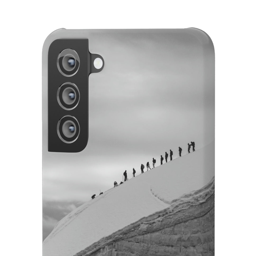 Preparing for the Climb in Black and White - Phone Case