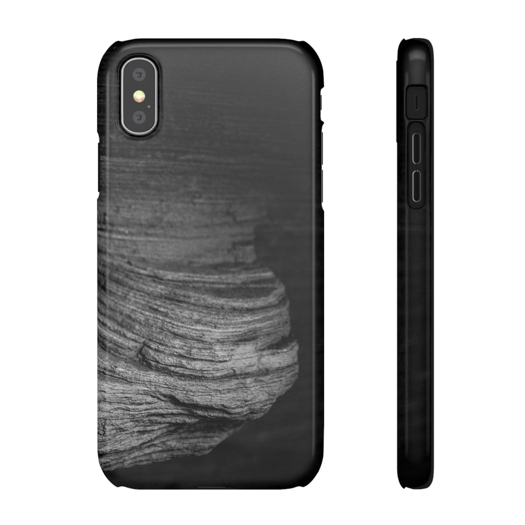 Sedimentary Rock Curves in Black and White - Phone Case