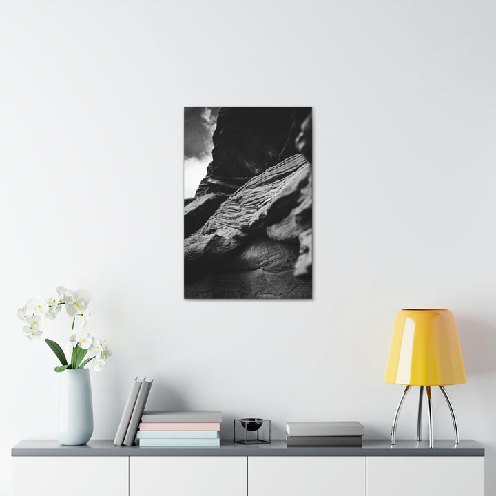 Layers of Rock in Black and White - Canvas