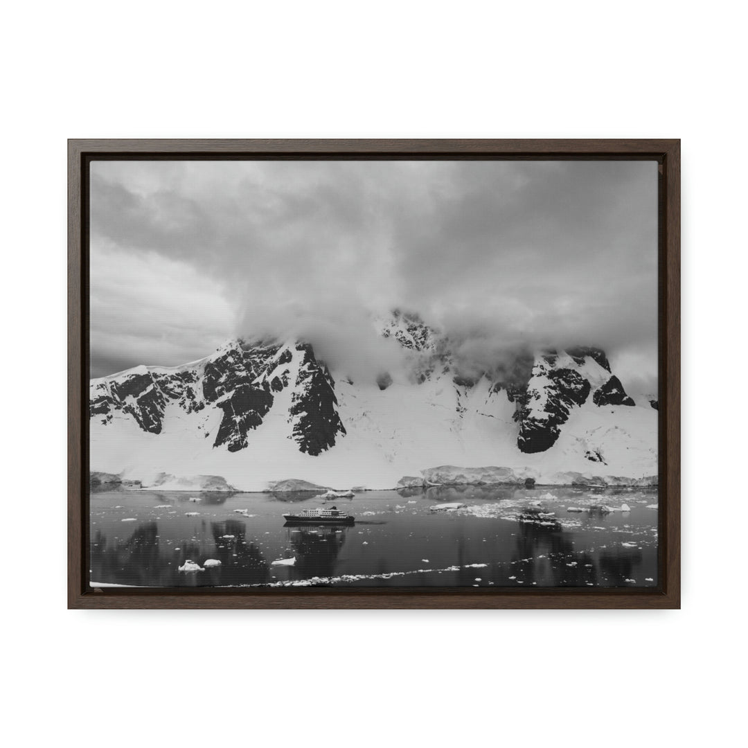 Peaceful Anchoring in Black and White - Canvas with Frame