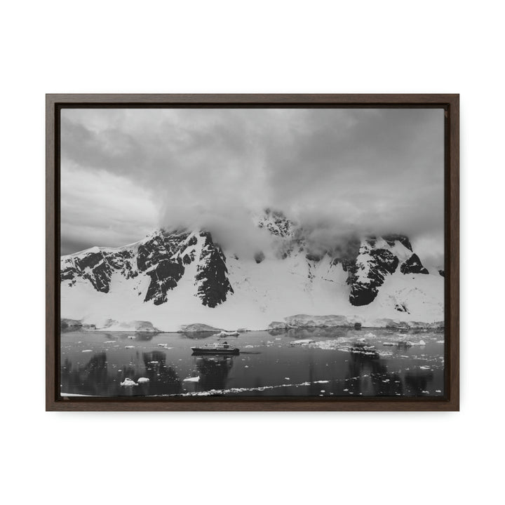 Peaceful Anchoring in Black and White - Canvas with Frame