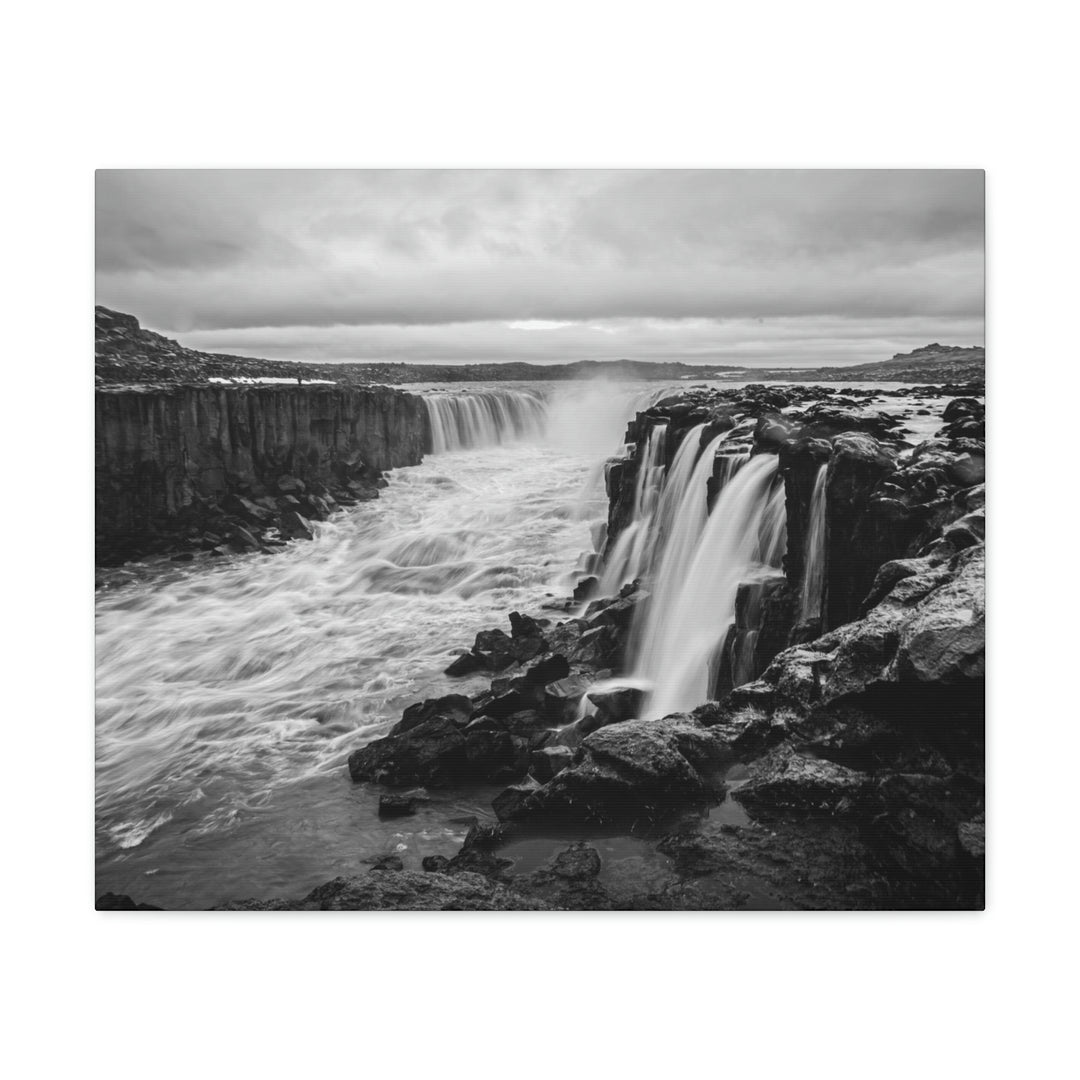 Selfoss in Black and White - Canvas