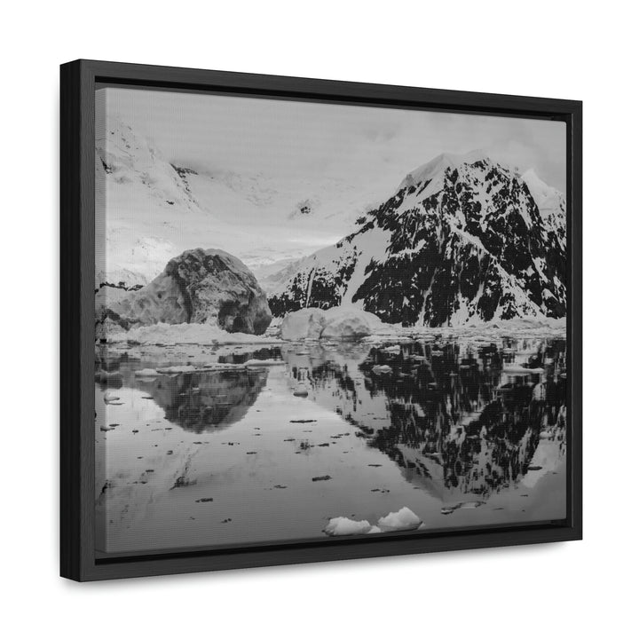 Reflected Calm in Black and White - Canvas with Frame