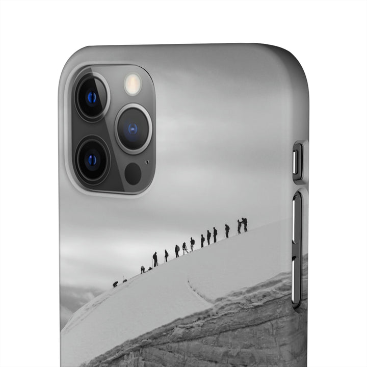 Preparing for the Climb in Black and White - Phone Case