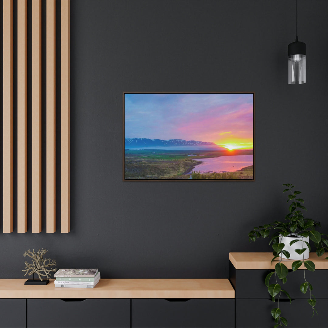 Sunset Over the Fjord Part 2 - Canvas with Frame