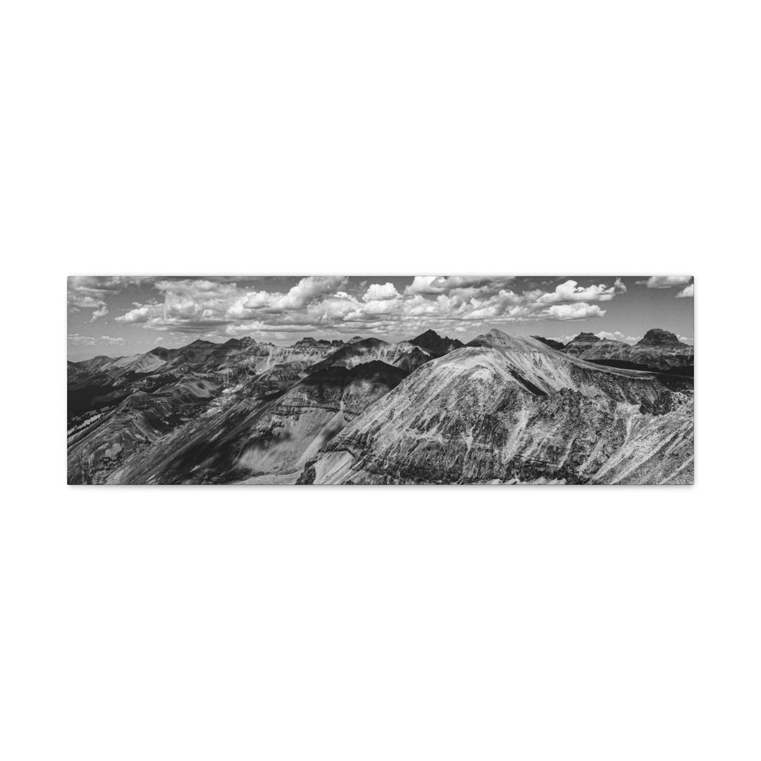 Imogene Pass From the Air in Black and White - Canvas