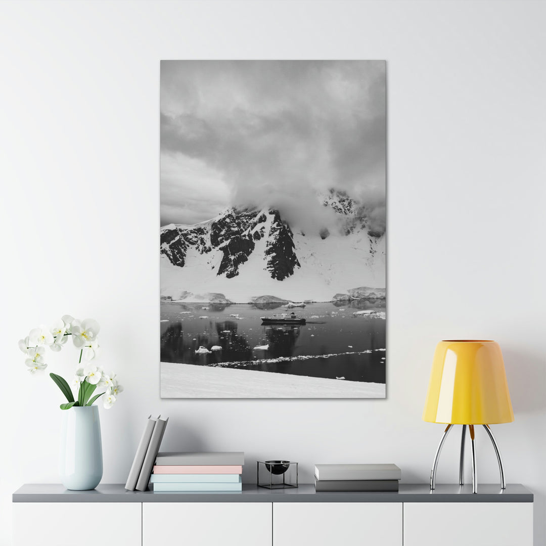 Peaceful Anchoring in Black and White - Canvas