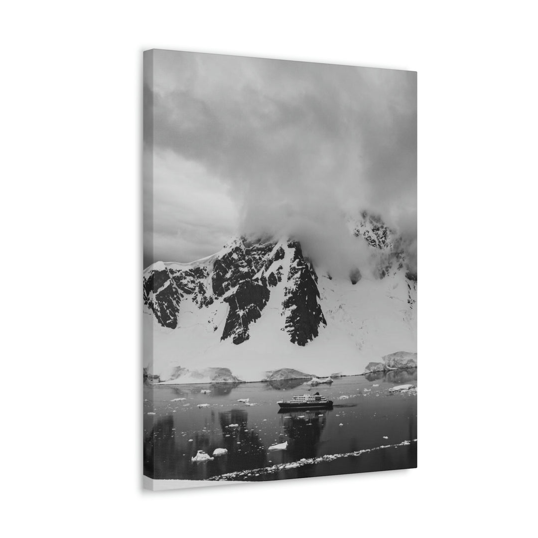 Peaceful Anchoring in Black and White - Canvas