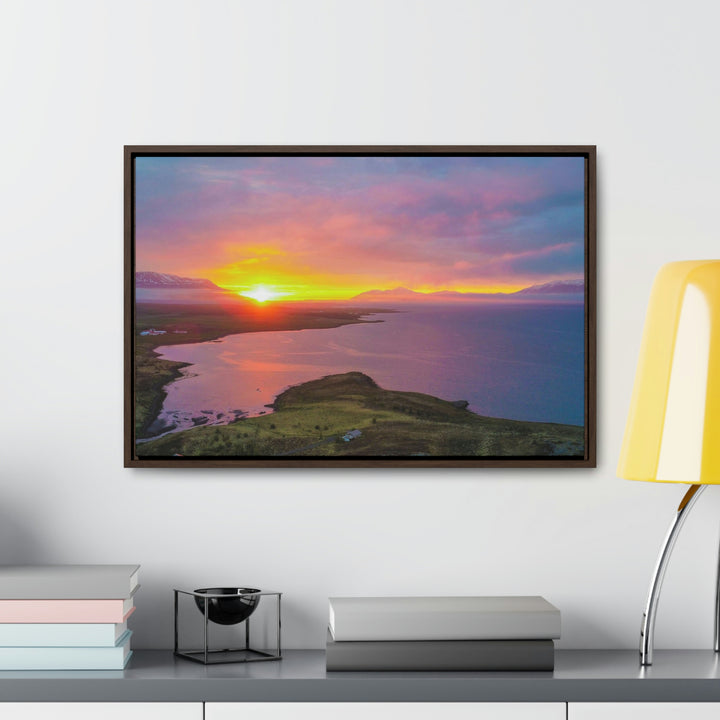 Sunset Over the Fjord Part 1 - Canvas with Frame