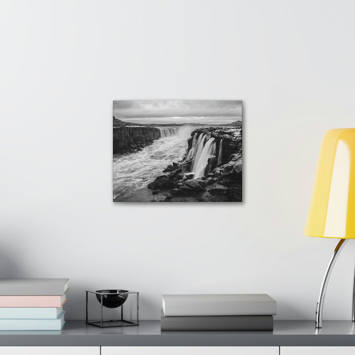 Selfoss in Black and White - Canvas