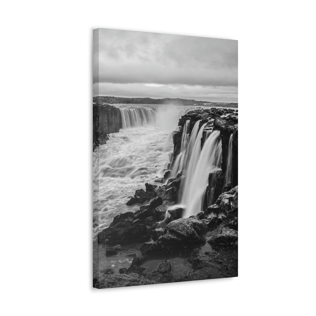 Selfoss in Black and White - Canvas