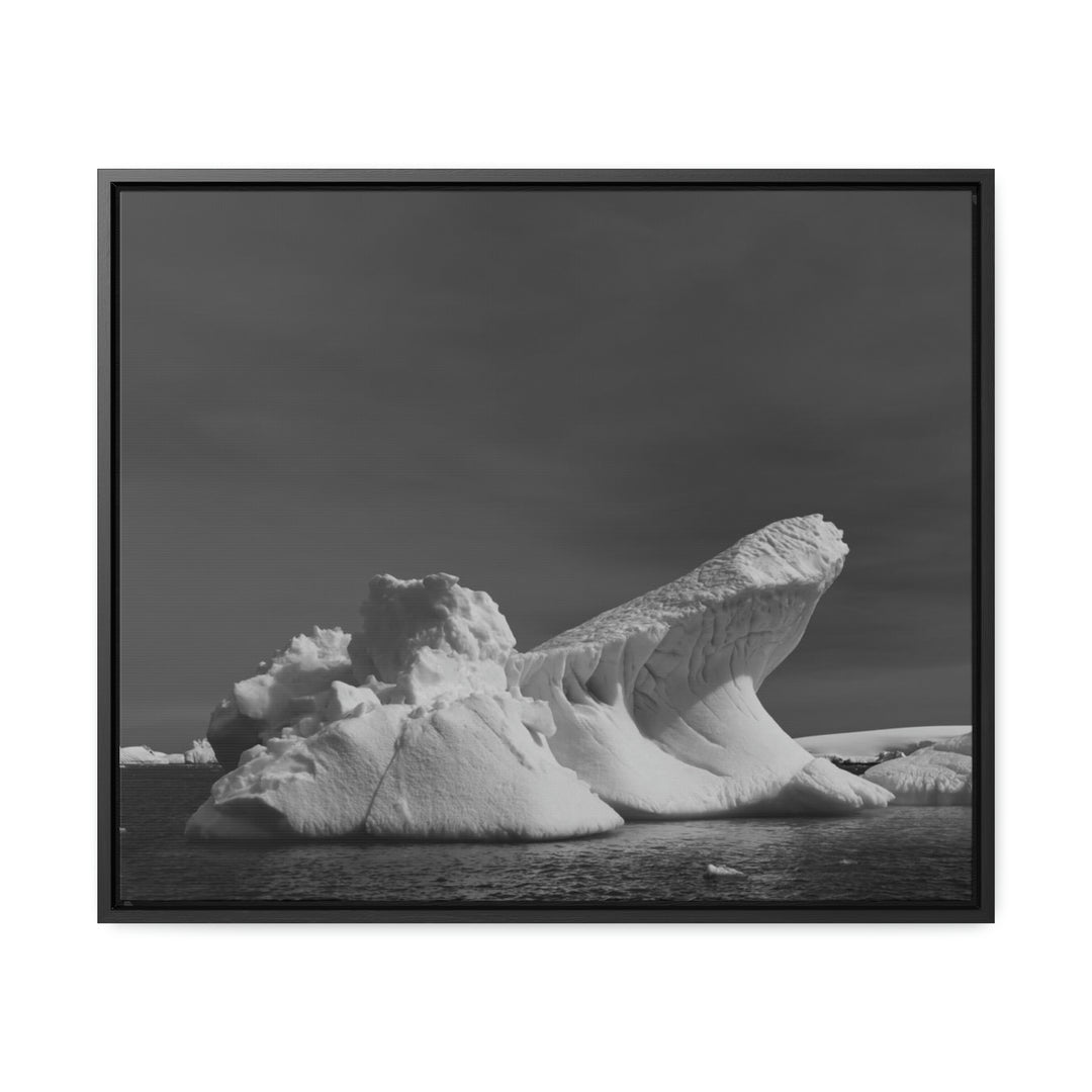 The Angles of an Iceberg in Black and White - Canvas with Frame