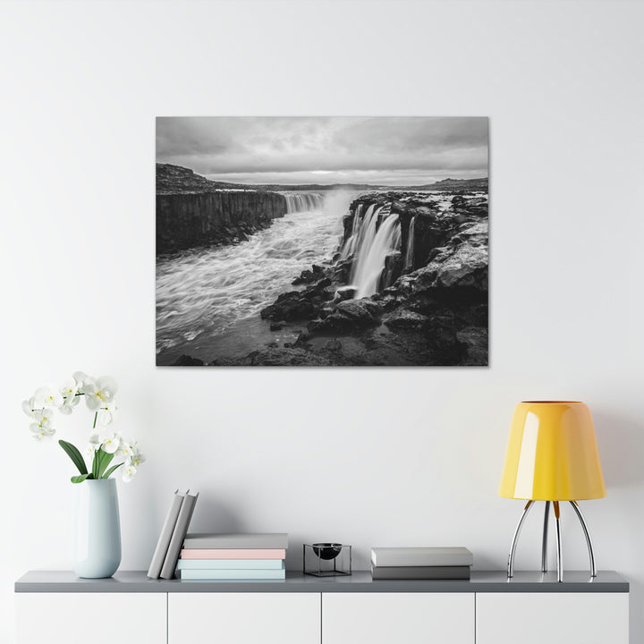 Selfoss in Black and White - Canvas