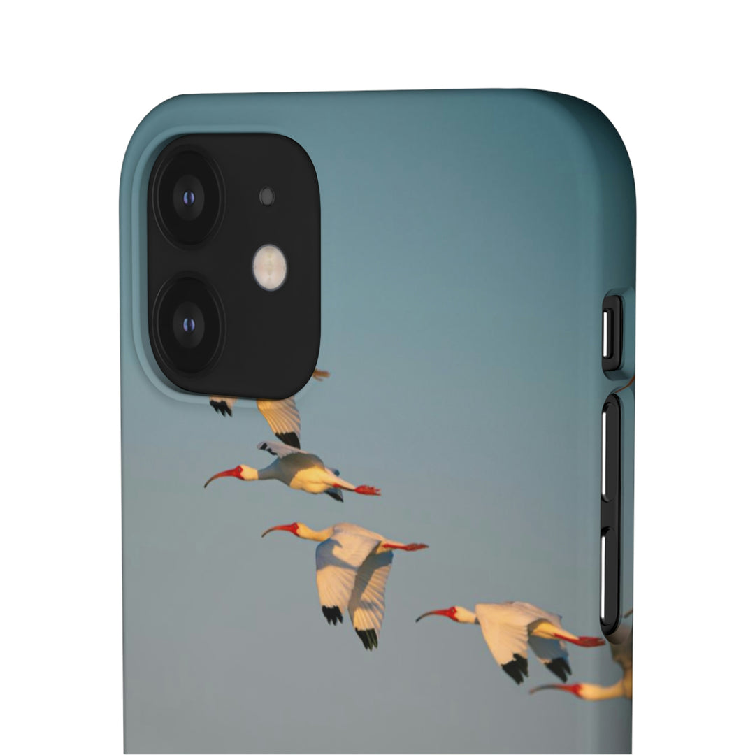 White Ibis in Flight - Phone Case